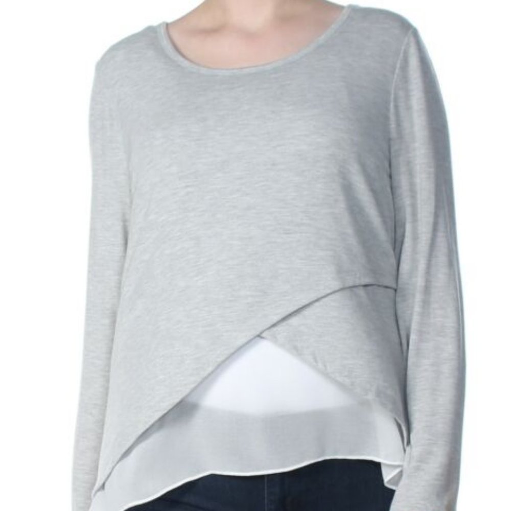 Bar III Layered Look High Low Top - Picture 2 of 8